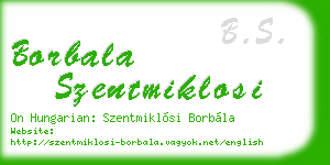 borbala szentmiklosi business card